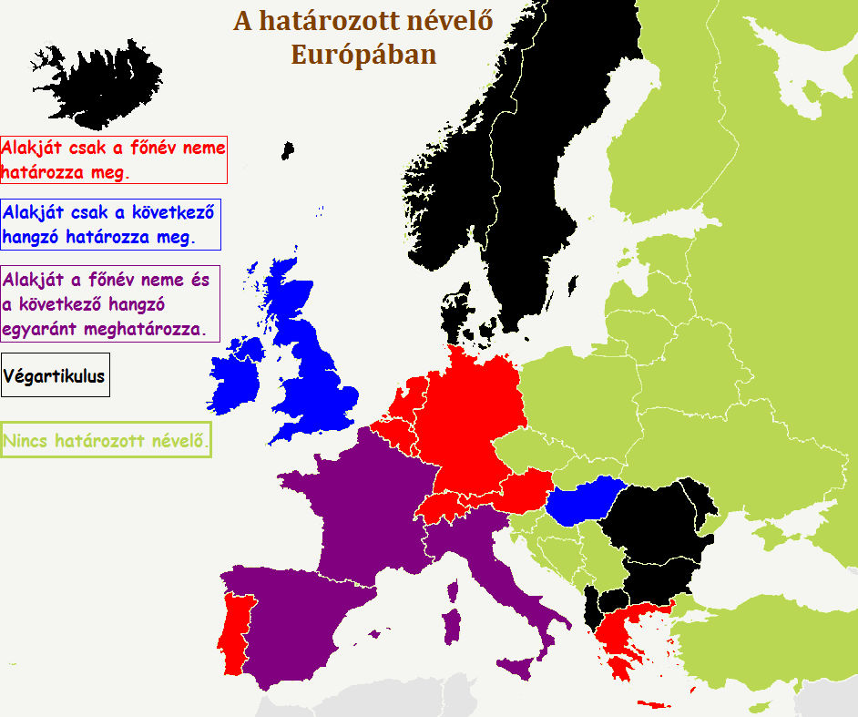 Határozott névelő Európa nyelveiben